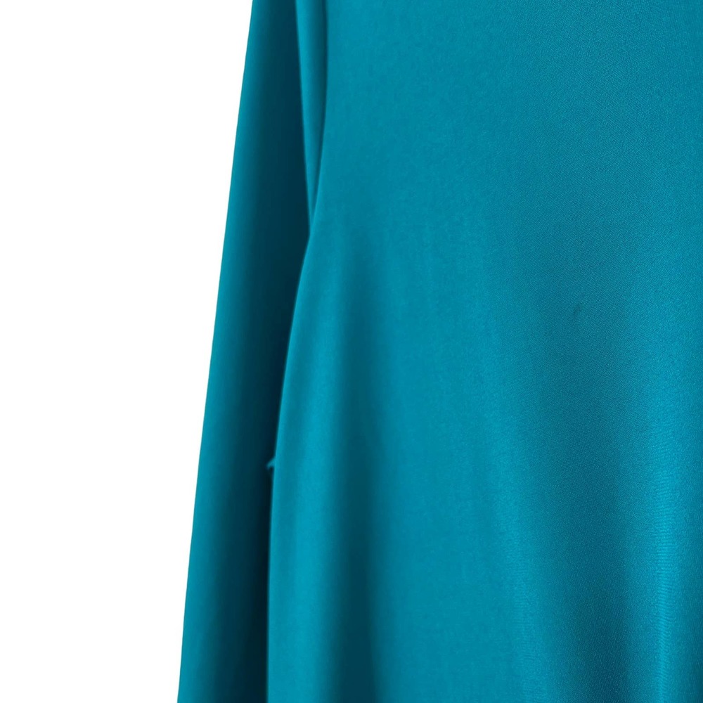 Susan Graver Woman Plus Size 1X Teal Green Stretchy Blouse Shirt Top Business - Picture 6 of 7